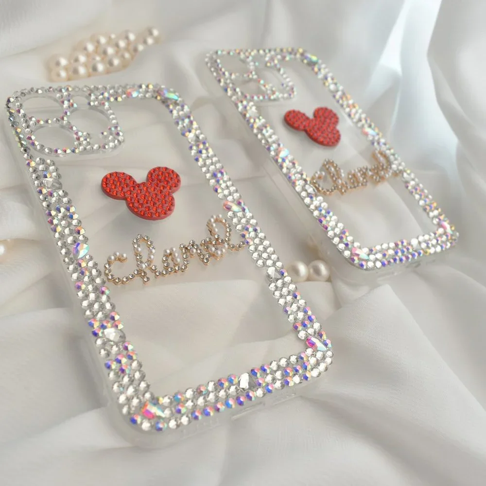 Mickey Mouse Crystal Encrusted  Silicone iPhone Case - iPhone 13 Pro/ 13 Pro Max